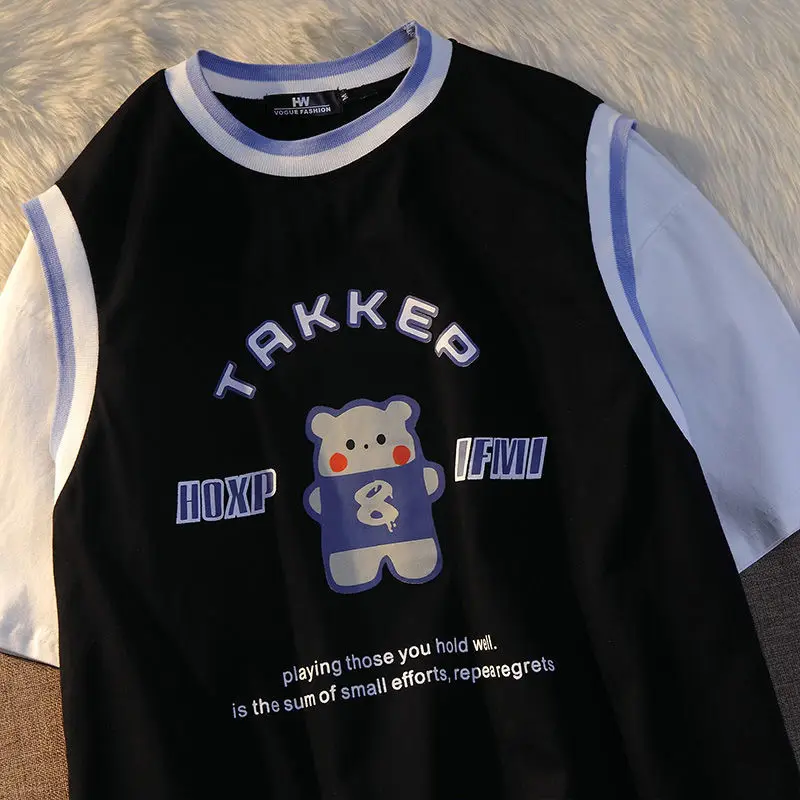 Футболка женская хлопковая большого размера в стиле ретро преппи | Женская