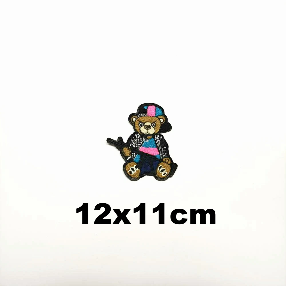 

Design large embroidery big bear animal cartoon patches for clothing HE-2653