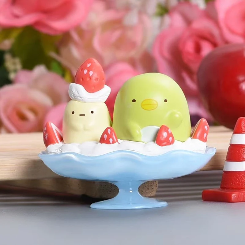 

5pcs/set Kawaii Sumikko Gurashi Japan Anime Figure PVC Toy Cute San-X Corner Fruit Tray Penguin Bear Doll Room Decor Girls Gifts