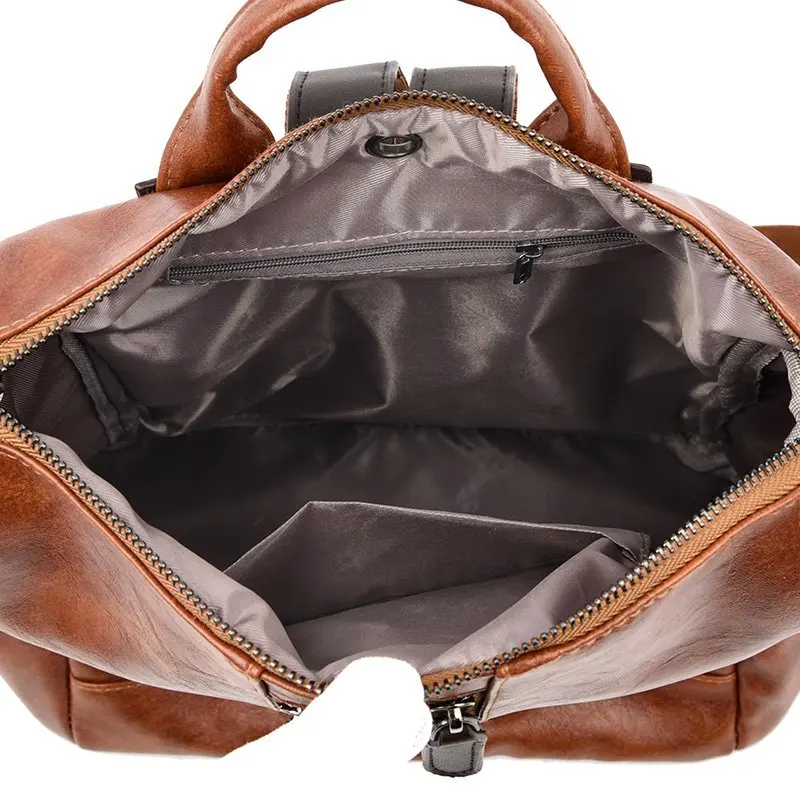 

Fashion PU ladies backpack 2021 new simple design multi-pocket large capacity waterproof outdoor travel luggage storage backpack