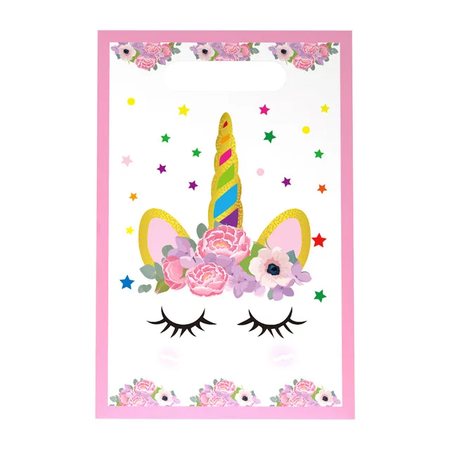 Gift card 6pcs Детский день рождения одноразового вечерние комплект Единорог тема вечерние украшения вечерние игрушки, принадлежности для вечеринок мультфильм животных - Цвет: Gift card 6pcs