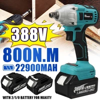 800n m brushless electric impact wrench 12 sokect cordless wrench screwdriver power tools rechargeable for makita 18v battery