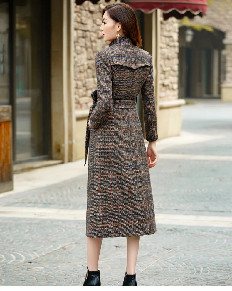 Шерстяное пальто женские высококачественные классические длинные шерстяные