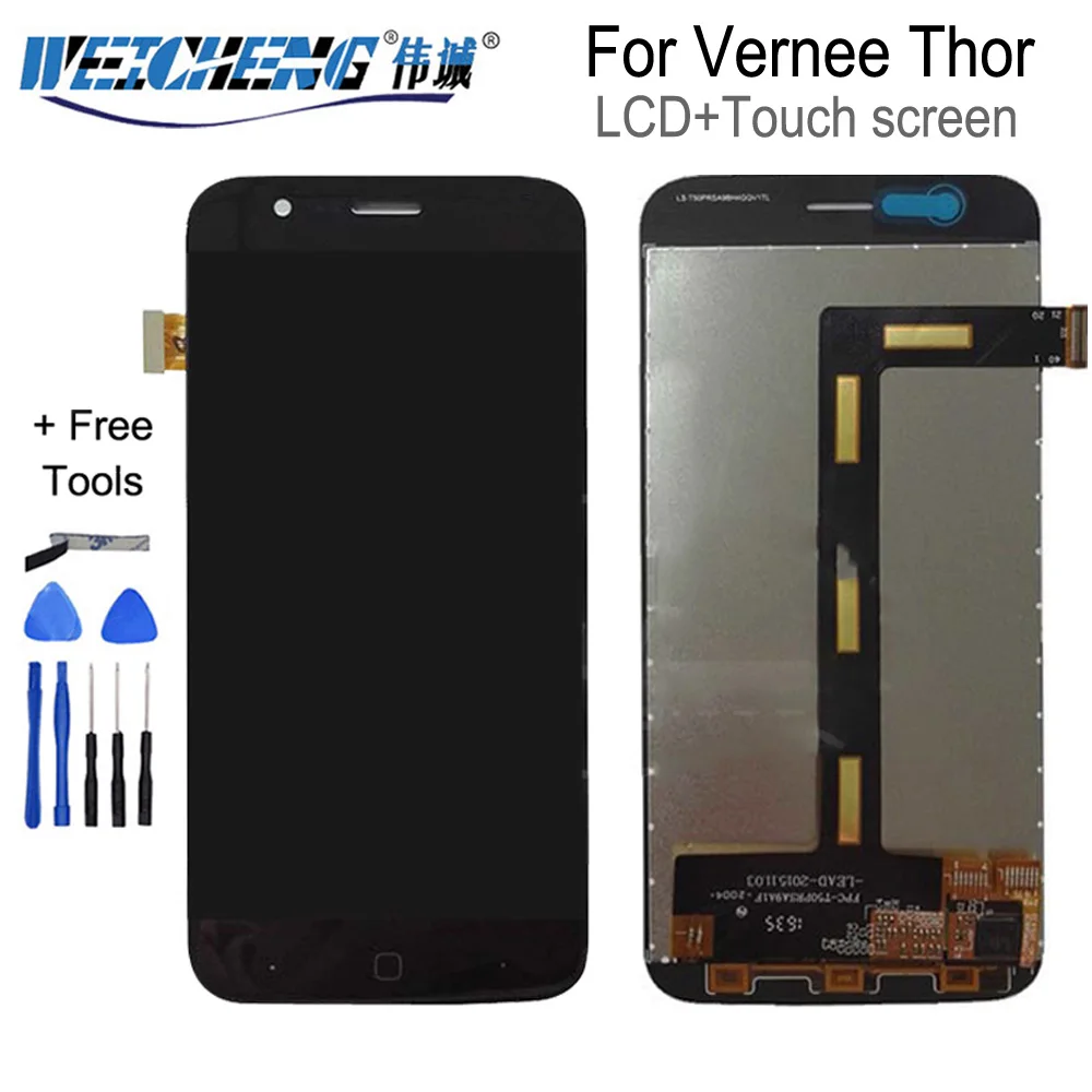 Для Vernee Thor ЖК-дисплей сенсорный экран стеклянная Сенсорная панель ЖК-экран в сборе для thor с рамкой