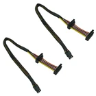 Кабель питания SATA для жесткого диска, прямоугольный переходник SATA 15 Pin X2 на Mini 6 Pin ATX для Dell Inspiron 3668 3667 3650(2 упаковки)