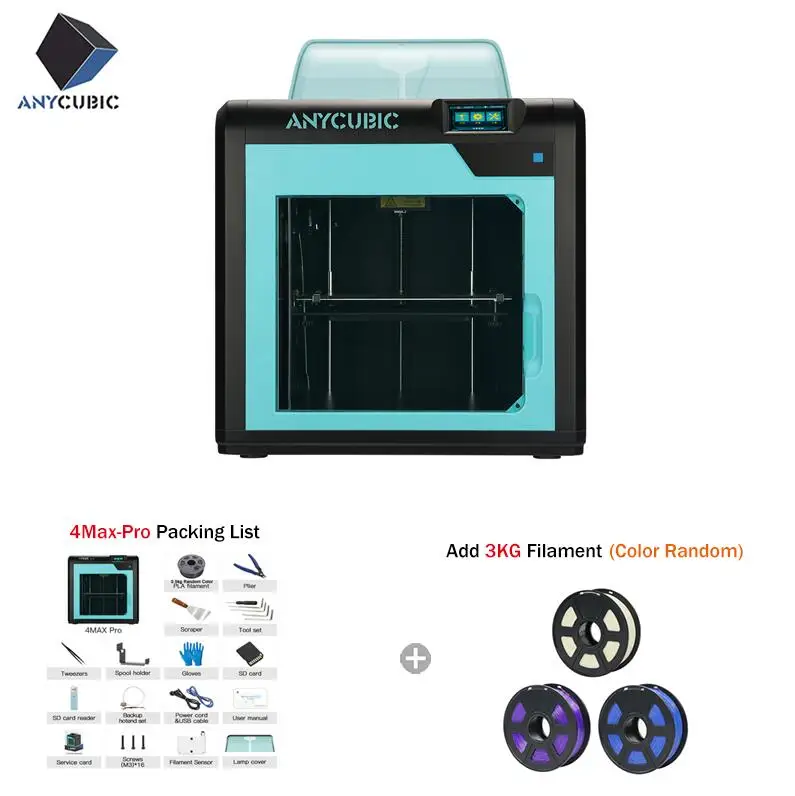 4Max-- Pro Add 3KG Anycubic 3d принтер Impresora 4Max-Pro Imprimante Высокая Точность lcd Настольный уровень UM2 большой размер печать 3d принтер Diy комплект - Цвет: 4Max-- Pro Add 3KG