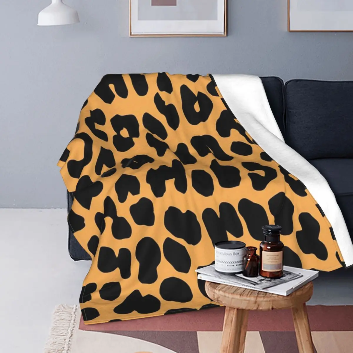 

Leopard Blanket Flannel Textile Decor Cats Multi-function Ultra-Soft Throw Blanket for Bedding Car Bedspread