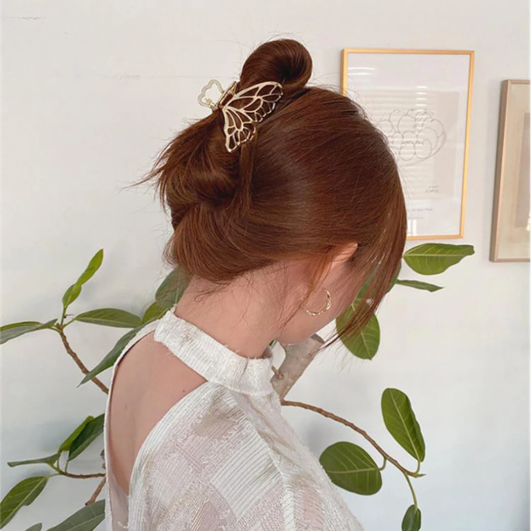 

2PCS Lager Metal Butterfly Hair Clamp Clip Extra Strong Alloy Hair Clip Hair Claw Clip Make up Hairdress Hair Styling Tool