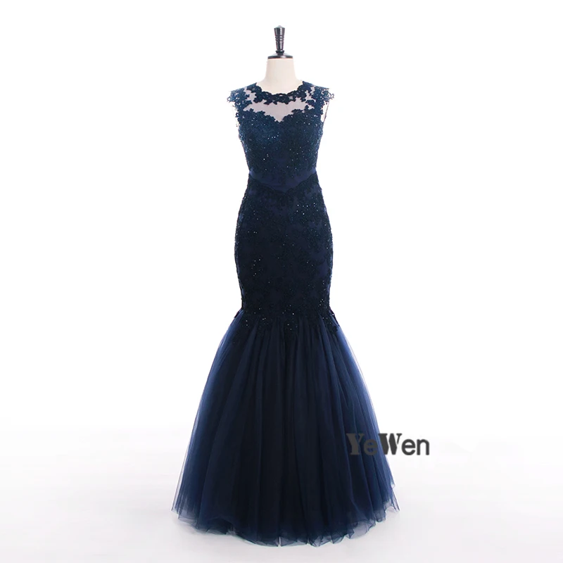 2018 глубокий синий Рождество Дубай сексуальный жилет рыбий хвост Вечерние платья