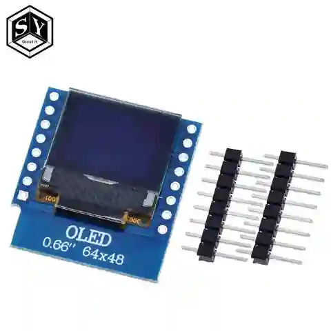Модуль органического светодиода 0,66 дюйма для WEMOS D1 MINI ESP32, модуль Arduino AVR STM32 64x48, ЖК-экран 0,66 дюйма IIC I2C OLED