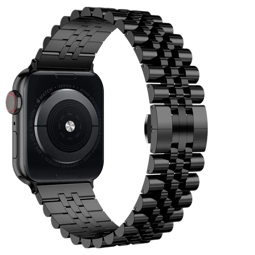 Ремешок металлический для Apple watch 44 мм 42 40 38 сменный Браслет из нержавеющей стали