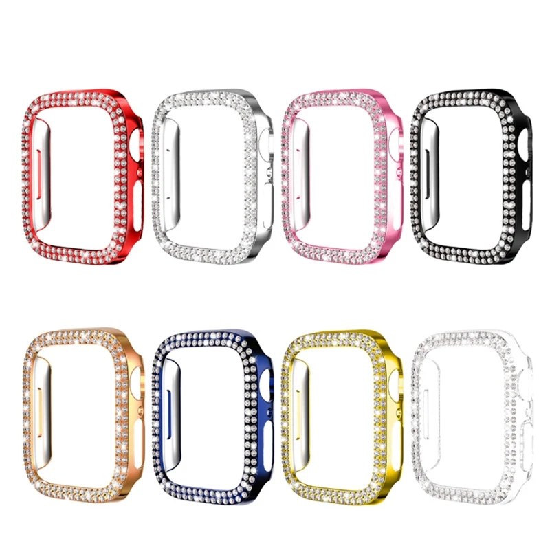 

Diamond Bezel Compatible for Apple-Watch7 41/45 mm Scratch-Resist Shockproof Frame Flexible Cover Wear Resistant Shell