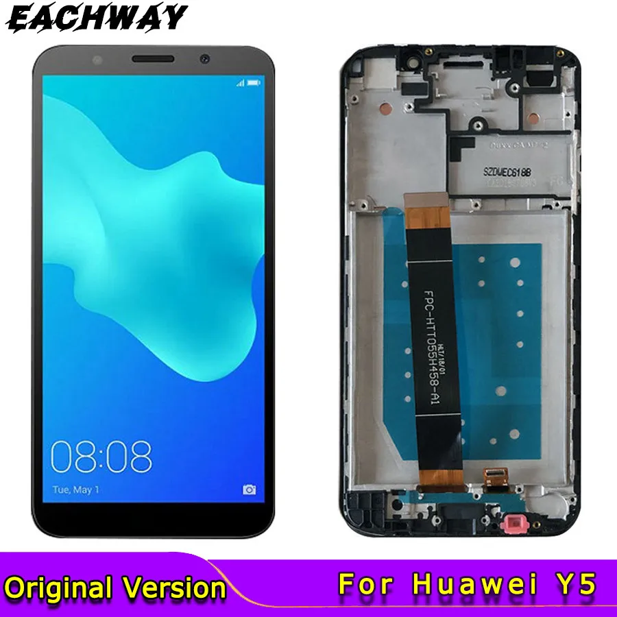 

5.45" Full For Huawei Y5 Prime 2018 LCD DRA-LX2 Display Touch Screen Sensor Glass Frame For Y5 2018 DRA-L21 DRA-L01 LCD Screen