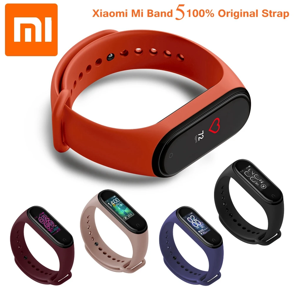 Оригинальный браслет Xiaomi Mi Band 4 ремешок 5 силиконовый band 3 розовые браслеты на