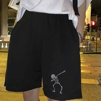 cale cotton skeleton embroidered shorts harajuku bf casual students sports shorts unisex fashion