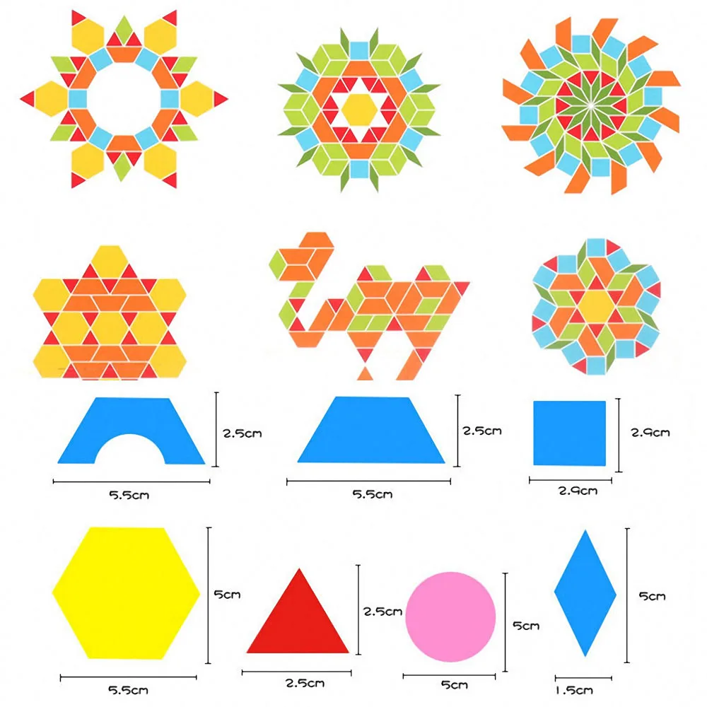 

250Pcs Wooden Geometric Puzzle 3D Tangram Jigsaw Board Toy Baby Early Educational Learning Toy Math Toy Kids Teaching Aid