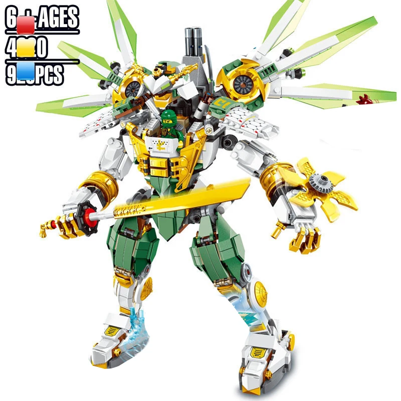 

929pcs New Ninja Lloyd Titan Mech Mech Building Blocks with Figures Compatible Ninjagoed 70676 DIY Educational Toys for Children