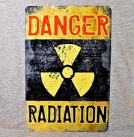 metal sign radiation danger warning radioactivity hazard decay x ray caution deadly military hospital aluminum decor