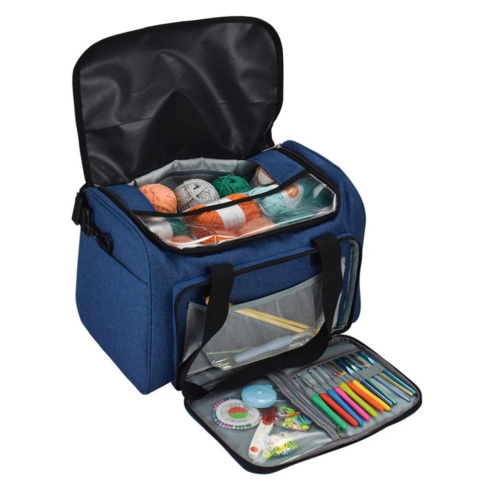 Multifunctional Inner Divider Knitting Bag Thread Crochet Hooks Needles Storage Travel Handbag Home Sewing Supplies Tote | Дом и сад