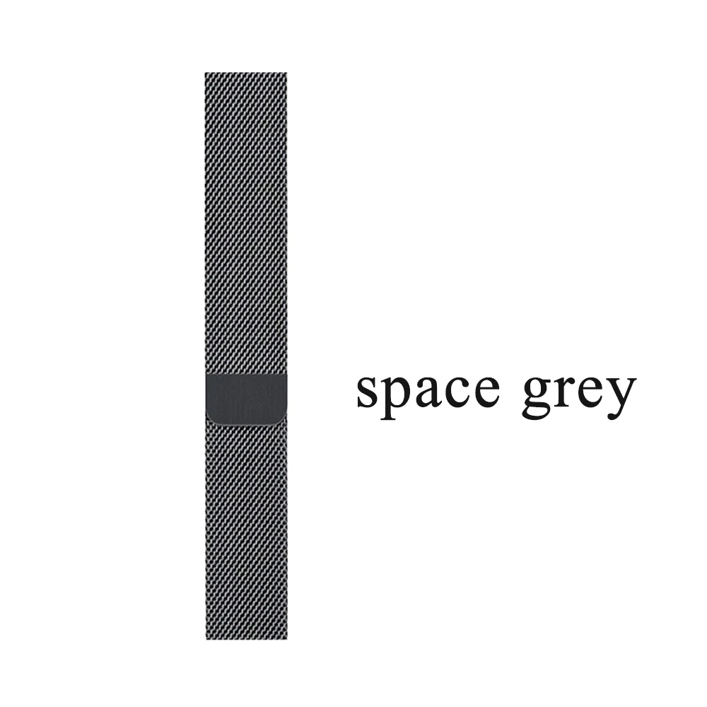 space grey Ремешок из нержавеющей стали для Apple watch 38 мм 42 мм Миланская петля браслет на магнитной застежке ремешок 40 мм 44 мм для iWatch серии 5 4 3 2 1 - Цвет ремешка: space grey