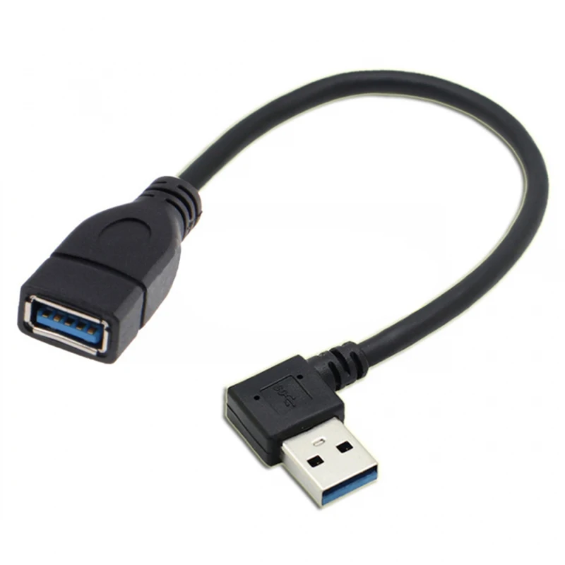 

USB3.0 Male To Female Extension Data Cable 90 Degrees Left Elbow Connected To U Disk Mouse And Keyboard 15CM