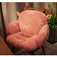comfortable seat back cushion long plush pink grey chair sofa tatami leg lumbar support office bedroom