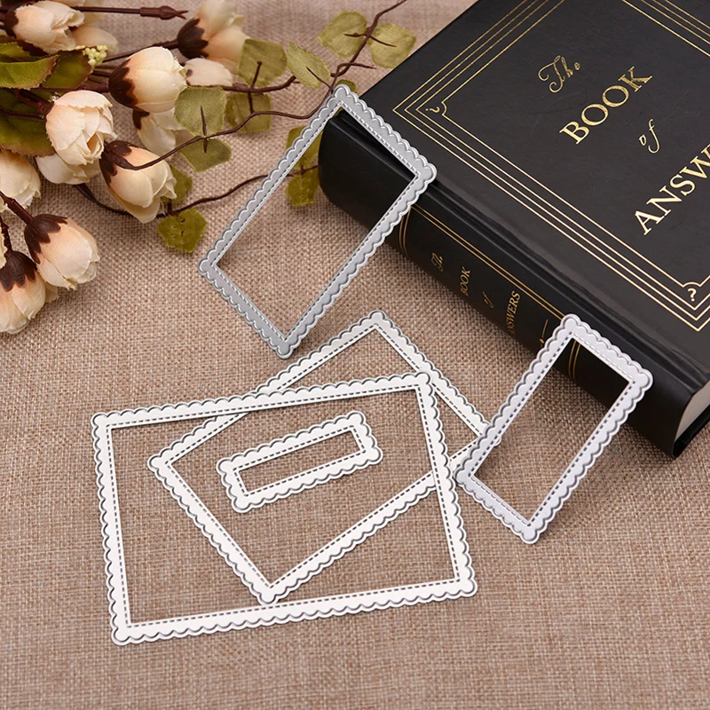 Прямоугольная кружевная рамка металлические режущие штампы для DIY Скрапбукинг фото украшение для альбома тисненая картонная открытка ремесла высечки
