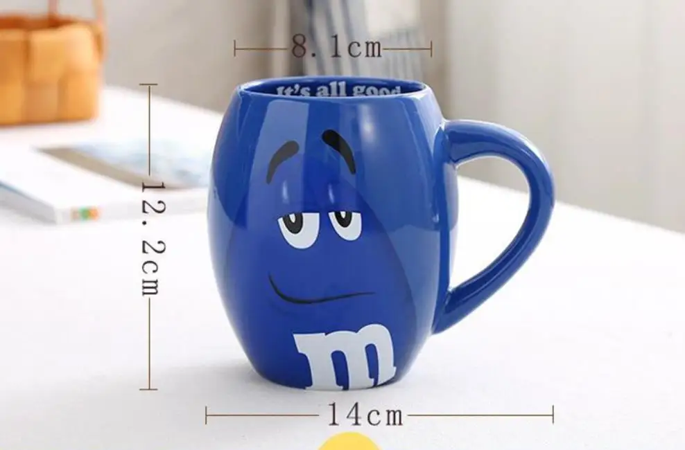 M& m бобы кофейные кружки чашки для чая и Кружки Мультфильм милый знак экспрессии большой емкости керамическая чашка Рождественский подарок