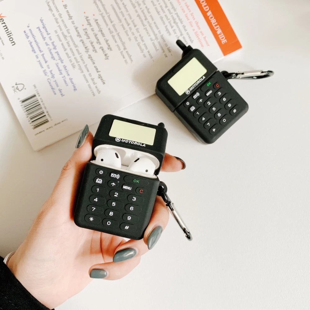 Чехлы для наушников в стиле ретро беспроводных Bluetooth Apple Airpods 1 2 силиконовый