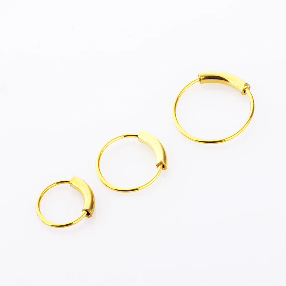 1pc 22g 6/8/10mm Steel Hinged Clicker circle ring Piercing Nose Ring Hoop Lip Ear Body Jewelry Clip Gift | Украшения и аксессуары