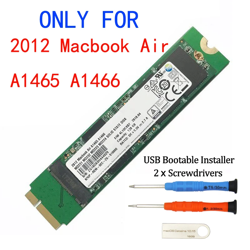 Новый 128 ГБ 256 512 1 ТБ SSD для 2012 Macbook Air A1465 A1466 Md231 Md232 Md223 Md224 твердотельный накопитель