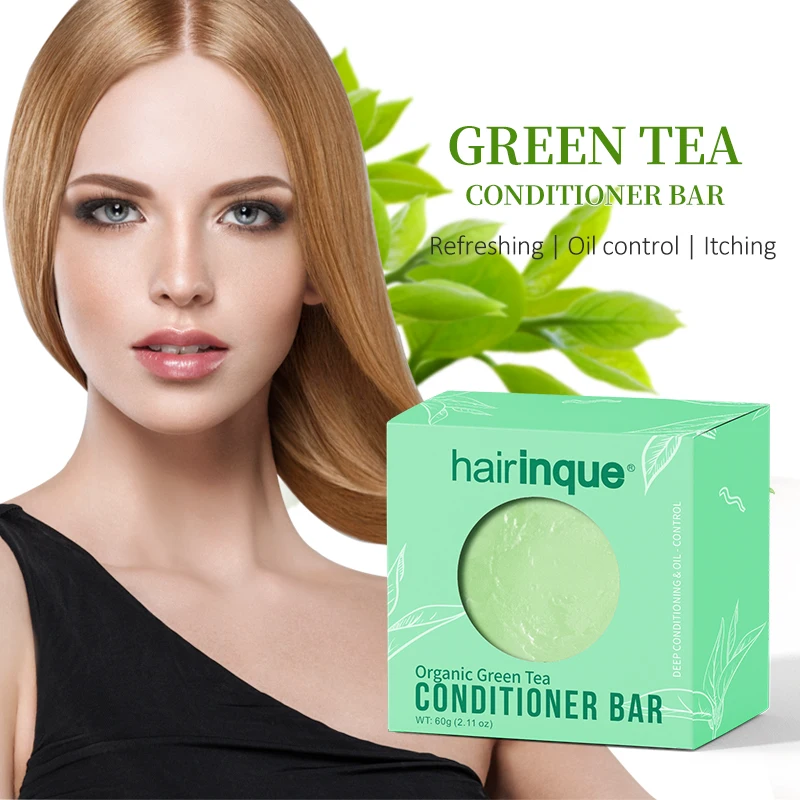 

HAIRINQUE Organic Natural Hair Green Tea Conditioner Bar Handmade Deep Conditioning & Oil-control Smooth Hair Conditioner Soap