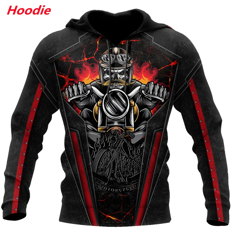 Модный пуловер с 3D принтом череп ездить Мотоцикл уникальный Harajuku забавная