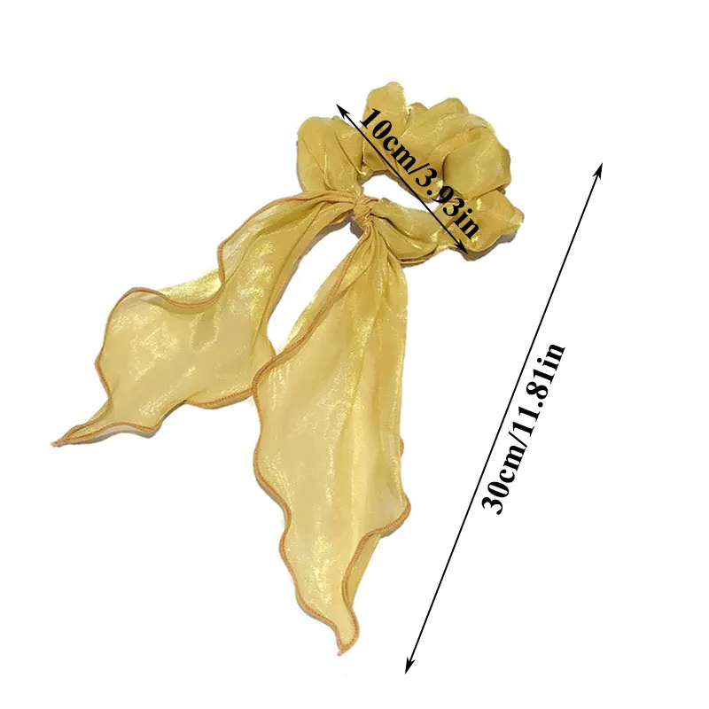 

Sweet Hair Ring Chiffon Long Ribbon Scrunchies Super Fairy Ponytail Hair Tie Rope Candy Color Elastic Hair Bands Hair Accesories