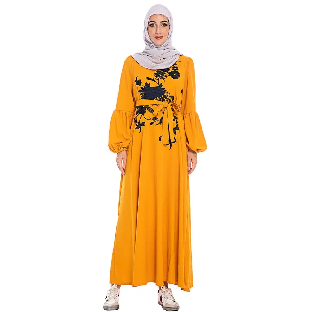 Женское платье с длинным рукавом юбка вышивкой в турецком стиле Дубай Бангладеш