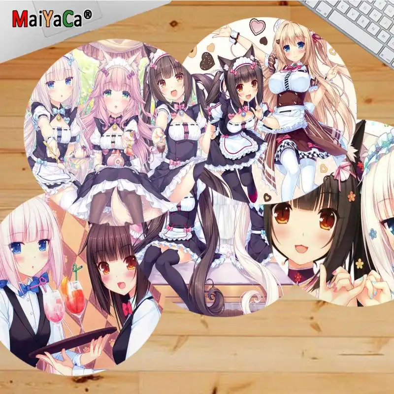 

Maiyaca Top Chocola Nekopara Japan anime girl Gaming round Mouse Pad Computer Mats gaming Mousepad Rug For PC Laptop Notebook