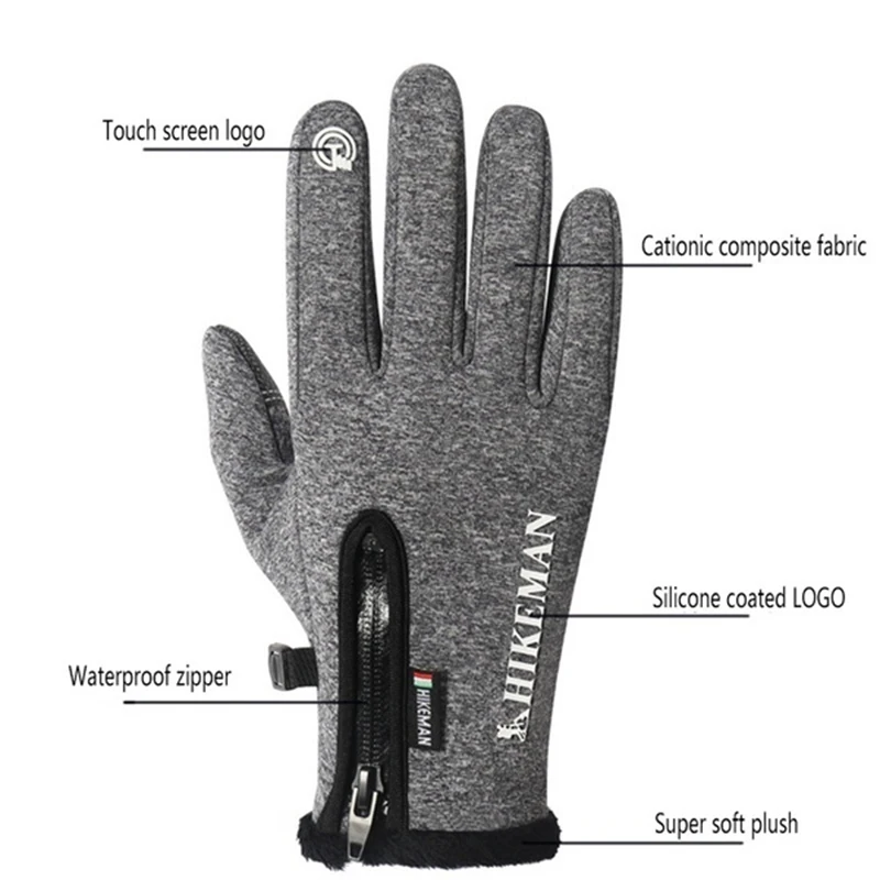 

Unisex Winter Warm Gloves Touch Screen Fishing Waterproof Ski Autumn Breathable Sport Ridding Windproof Unisex Non-Slip Gloves