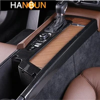 car styling console gear shift cover trim for volvo s90 2017 19 lhd carbon fiber color interior armrest box decoration sticker