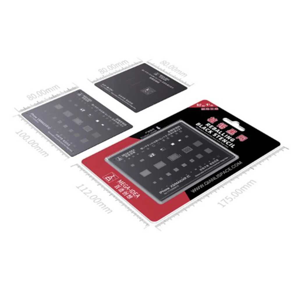 

Black Steel BGA Reballing Stencil Kit IC/CPU Chip Tin Planting Soldering Net for iPhone 11 11Pro XS XS MAX XR X 8P 8 7P 7 6S 6