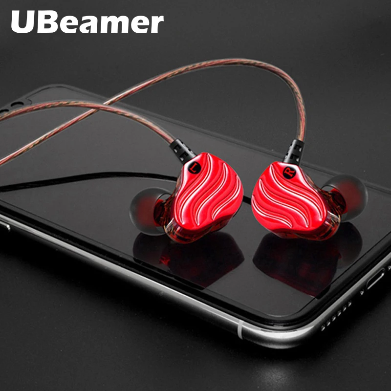 Ubeamer вкладыши проводные наушники двойной блок привод стерео Бас Сабвуфер