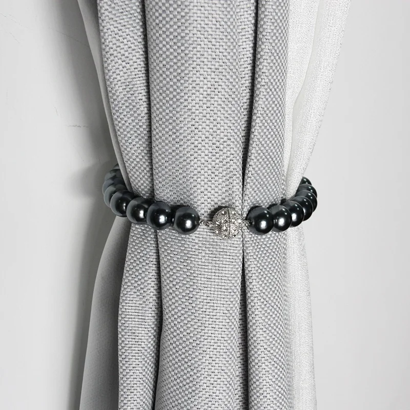 Современные Простые повязки для штор корейский стиль перламутровые подхваты s