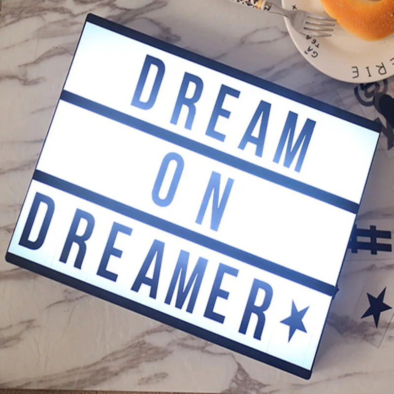 Светодиодный светильник формата а4 для кинотеатра с 85 картами черными буквами