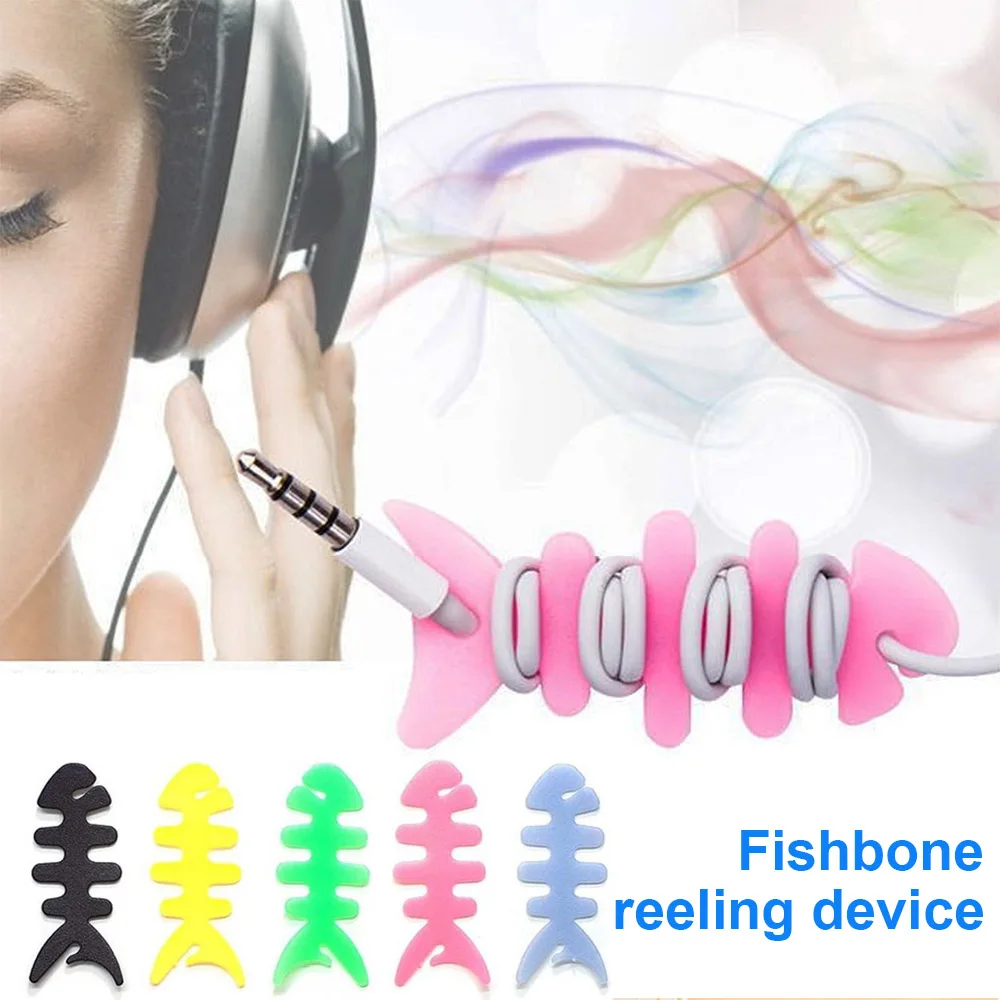 Мини устройство для намотки кабеля из ПВХ мини органайзер шнура в виде рыбьей