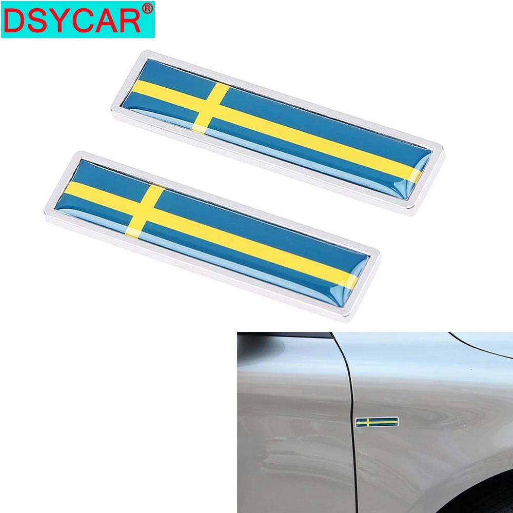 

DSYCAR 1 пара модных 3D металлических наклеек с флагом Швеции, автомобильные наклейки, декоративные наклейки, эмблема, значок для универсальных автомобилей