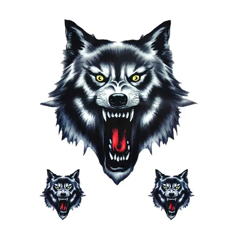 

1/2 Sheets Wolf Head Motorcycle Motorbike Car Door Decal Badge Paster Film Emblem Stickers Truck Helmet Decor