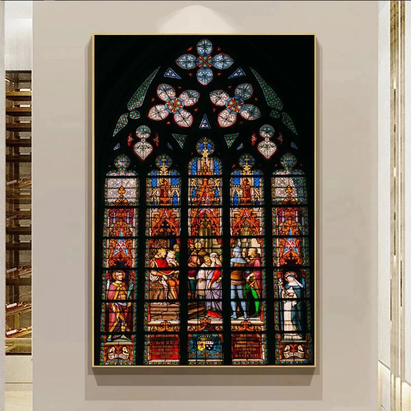 

Banksy Art Stained Glass Boy Praying Canvas Paintings on The Wall Street Graffiti Art Posters and Prints Art Pictures Home Decor
