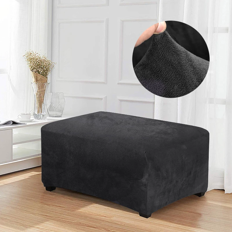 Плюшевый тканевый оттоманский чехол для ног протектор эластичный мебели съемный