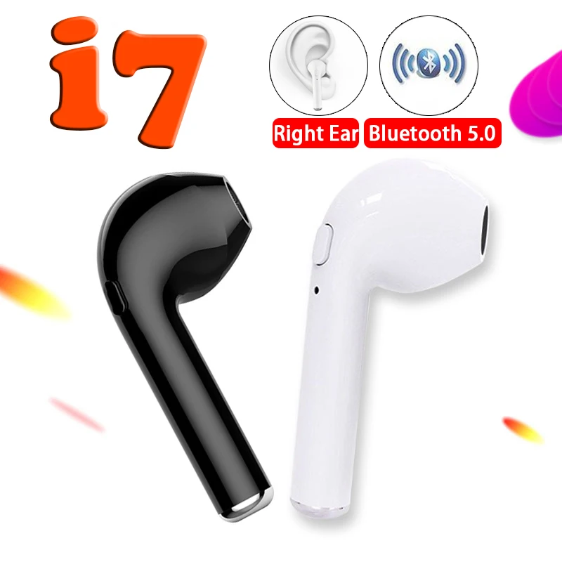 Bluetooth 5,0 наушники i7 Наушники Спортивные Беспроводные наушники для samsung Xiaomi Mi Redmi; Huawei Honor Vivo Oppo одно правое ухо