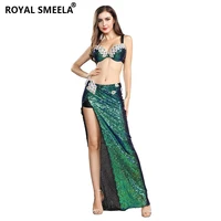 sexy sequins belly dance costume embroidery women belly dancing bra belt skirt set dancer outfit performance wear dance costumes