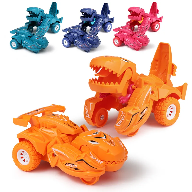 

Creative 4 Colors Dinosaur Deformation Car Model Children Toy Inertial Sliding Cars Shape Toys Kids Gift